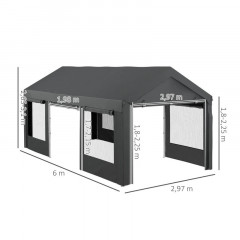 Cort de grădină pentru petreceri 3 x 6 m | gri închis č.3