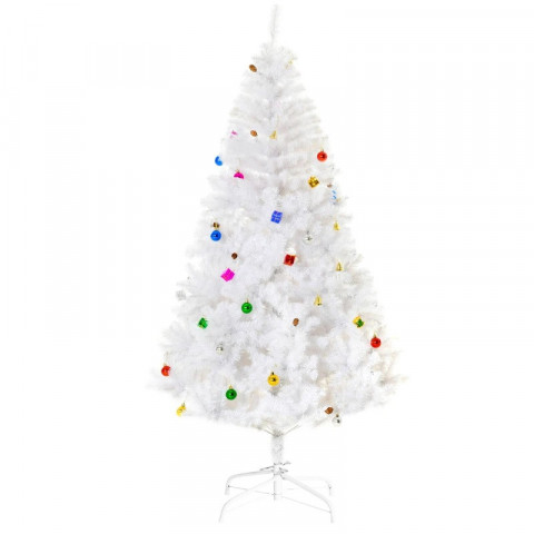 Brad artificial de Crăciun cu decorațiuni incluse 180 cm | alb č.5