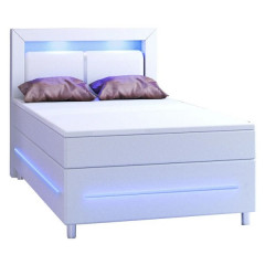 Pat Box Spring Norfolk cu iluminare LED 120 x 200 cm | alb č.2