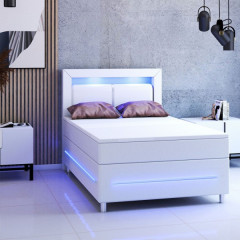 Pat Box Spring Norfolk cu iluminare LED 120 x 200 cm | alb č.1