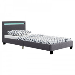 Pat tapițat Verona cu iluminare LED 90 x 200 cm | gri č.2