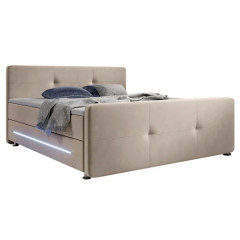 Pat Box Spring Houston cu iluminare LED 180 x 200 cm | bej č.3