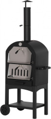 Cuptor de exterior pentru pizza 63 x 54 x 161 cm | negru și argintiu č.1