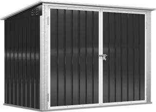 Acoperiș metalic închis pentru 2 pubele 178,5 × 104,5 × 128,5/113 cm | negru č.2