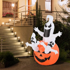Fantoma dovleac gonflabilă de Halloween cu lumini LED | 120 x 120 x 180 cm č.1
