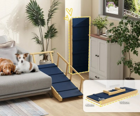 Rampă pliabilă pentru câini cu balustradă detașabilă | 85 x 40 x 78,5 cm č.3