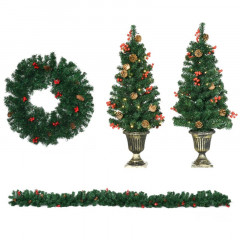 Set de 4 decorațiuni de Crăciun pentru ușa de intrare | verde č.2