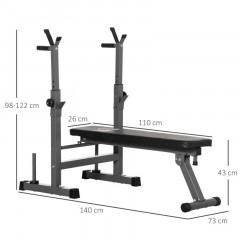 Bancă de forță 140 x 73 x 98-122 cm | negru/gri č.2