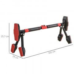 Bară de tracțiuni pentru uși 79-98 x 7,5 x 15 cm | negru-roșu č.2
