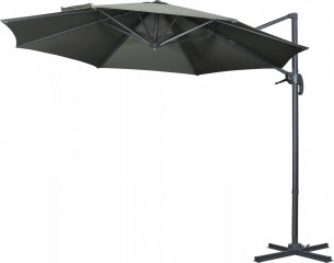 Umbrelă Outsunny 294 x 294 cm cu suport rotativ, manivelă, aluminiu, pentru grădină/balcon | gri č.2