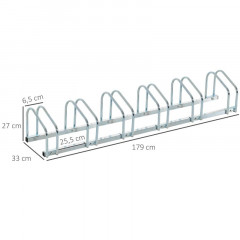 Suport pentru 6 biciclete 179 x 33 x 27 cm | argintiu č.2