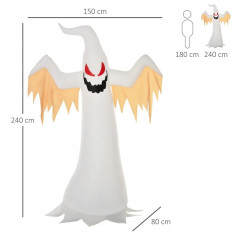 Decorațiune gonflabilă fantomă 2,4 m | alb și roșu č.3