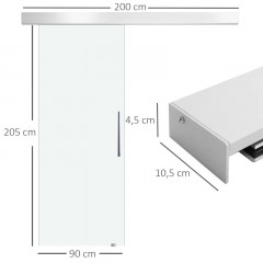 Uși glisante din sticlă cu mâner | 205 x 90 cm č.2