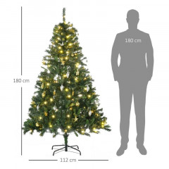 Brad artificial de Crăciun cu decorațiuni și LED-uri Ø112 x 180 cm | verde č.3