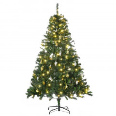 Brad artificial de Crăciun cu decorațiuni și LED-uri Ø112 x 180 cm | verde č.2