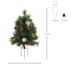 Mini brazi de Crăciun cu decorațiuni și lumini LED Ø33 x 75 cm | 2 bucăți č.2
