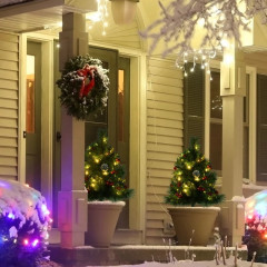Mini brazi de Crăciun cu decorațiuni și lumini LED Ø33 x 75 cm | 2 bucăți č.3
