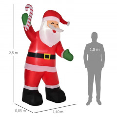 Moș Crăciun gonflabil de Crăciun cu lumini LED | 140 x 85 x 250 cm č.3