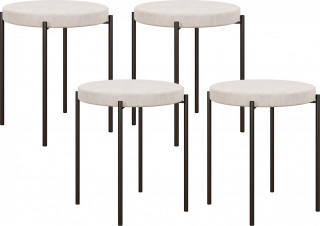 Set de 4 taburete Adri 41,5 x 41,5 x 46 cm | alb-crem č.1