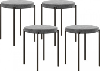Set de 4 taburete Adri 41,5 x 41,5 x 46 cm | gri închis č.1