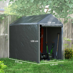 Cort de depozitare pentru grădină 1,2 x 1,8 x 1,6 m | gri č.3