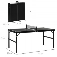 Măsuță pliabilă pentru tenis de masă 152 x 76 x 72 cm | negru č.3