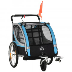 Remorcă pentru bicicletă 142 x 75 x 101 cm | albastru și negru č.2