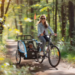 Remorcă pentru bicicletă 142 x 75 x 101 cm | albastru și negru č.1
