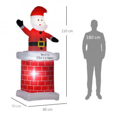Moș Crăciun gonflabil pe horn cu lumini LED | 210 cm č.3