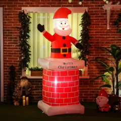 Moș Crăciun gonflabil pe horn cu lumini LED | 210 cm č.1