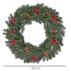 Coroniță de Crăciun pentru ușă Ø60 x 8 cm | verde č.3