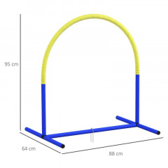 Set agilitate cu 4 arcuri, pentru câini | albastru + galben č.3
