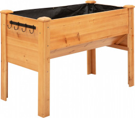 Strat înălțat din lemn 124x60x81 cm | culoare naturală č.1
