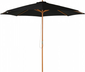 Umbrelă din lemn Ø 300 cm | negru č.1