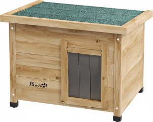 Casă din lemn pentru pisici 57x45x43 cm | galben č.1
