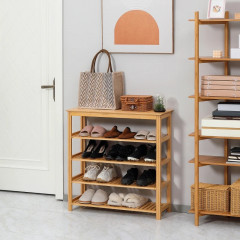 Pantofar din bambus cu 4 rafturi | 80 x 29 x 82 cm č.1