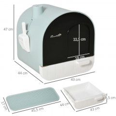 Litieră cu capac pentru pisici | 43x44x47 cm č.2