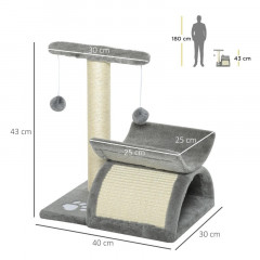 Ansamblu de joacă pentru pisici 43x40x30 cm | gri č.2