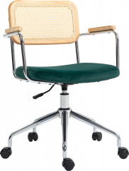 Scaun de birou cu aspect rattan 57 x 57 x 80-88 cm | verde č.1