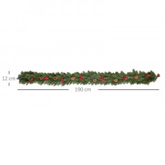 Ghirlandă artificială de Crăciun cu fructe de pădure și conuri de brad | culoare verde č.2