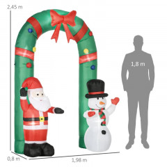 Arcadă gonflabilă cu Moș Crăciun și om de zăpadă | 245 cm č.2