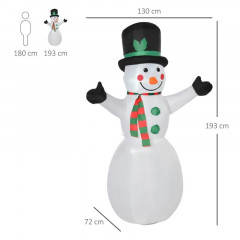 Om de zăpadă gonflabil cu lumini LED | 130 x 72 x 193 cm č.3