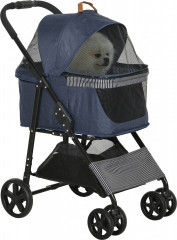 Cărucior pentru câini 77,5x51x99,5x cm | albastru închis și negru č.1