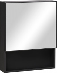 Dulap cu oglindă de perete 46x13,5x58 cm | negru