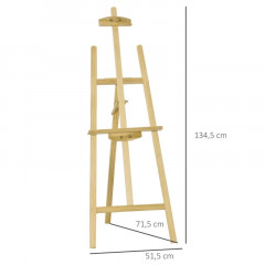 Șevalet pliabil pentru pictură 51,5 x 71,5 x 134,5 cm | culoare naturală č.3