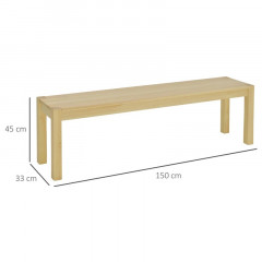 Bancă din lemn masiv 150 x 33 x 45 cm | culoare naturală č.2