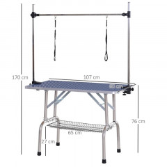 Masă de toaletare pentru tuns animale 107 x 60 x 170 cm č.3
