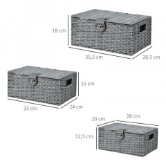 Cutii de depozitare cu capac și cleme | gri č.2