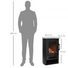 Șemineu electric 1000 W/2000 W | 44,5x32,1x74 cm č.3