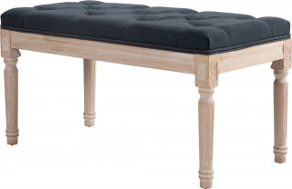Bancă tapițată cu nasturi decorativi 80x40x43cm | gri închis